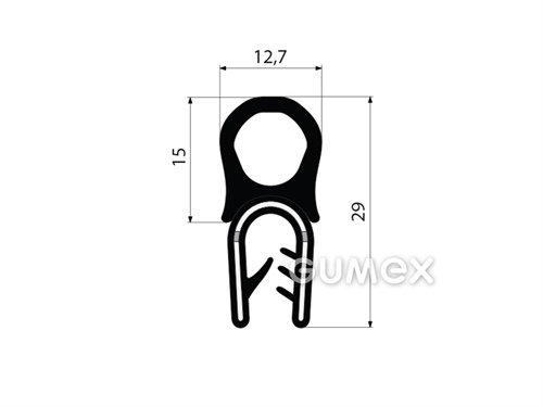 GUMMIPROFIL PIRELI U-FORM MIT OBERER DICHTUNG - DICHTUNG MIT ARMIERUNG - PVC
